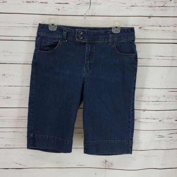 Code Bleu Blue Jean Bermuda Long Denim Shorts Size 10‎ - Picture 8 of 8